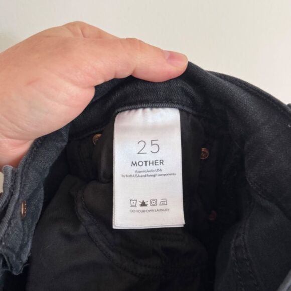 MOTHER High Waisted Rider Ankle Straight Leg Jeans- Not Guilty (Black) | Size 25 - Picture 8 of 10